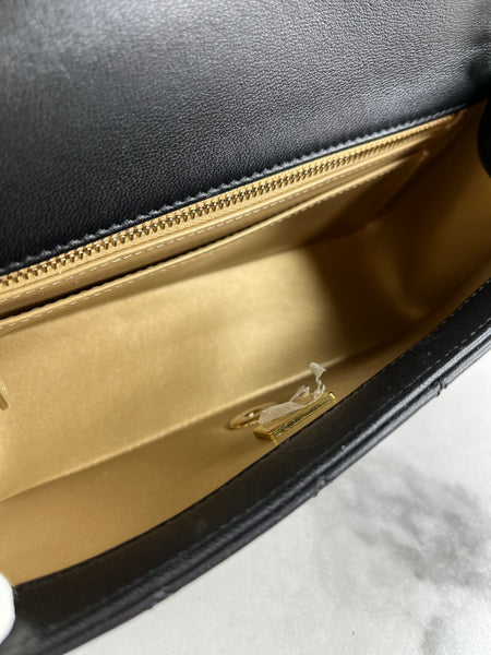 CHANEL Black Lambskin Quilted Mini Rectangular Pearl Crush Flap Crossbody/Shoulder Bag