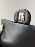 CHANEL Black Lambskin Quilted Mini Rectangular Pearl Crush Flap Crossbody/Shoulder Bag