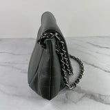 CHANEL Olive Green Caviar Leather Timeless Half Moon Flap Shoulder Bag