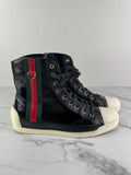 GUCCI Women’s Black Leather High Top Sneakers Size 37.5