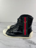 GUCCI Women’s Black Leather High Top Sneakers Size 37.5