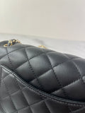 CHANEL Black Lambskin Quilted Mini Rectangular Pearl Crush Flap Crossbody/Shoulder Bag