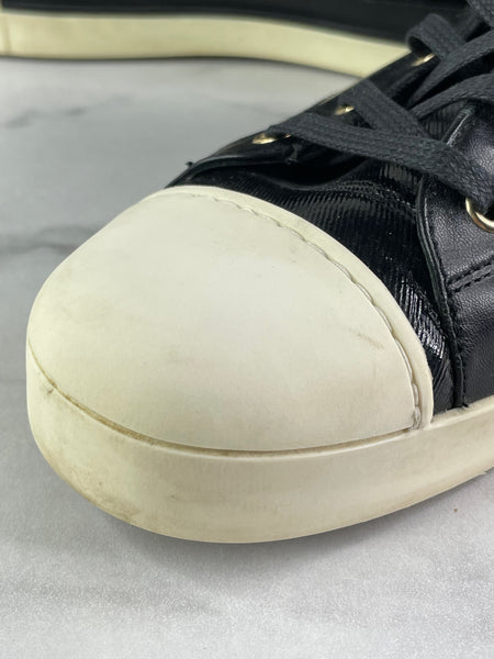 GUCCI Women’s Black Leather High Top Sneakers Size 37.5