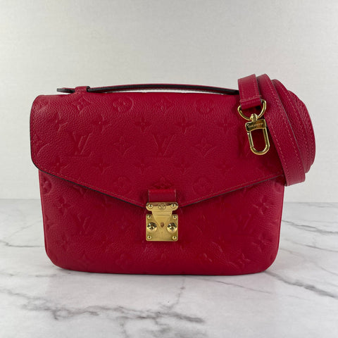 Louis Vuitton Scarlet Red Monogram Empreinte Pochette Métis Crossbody/Shoulder Bag