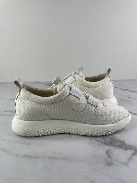 HERMES Women’s White Mesh Technical Canvas Team Sneakers Size 36