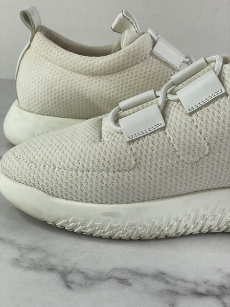 HERMES Women’s White Mesh Technical Canvas Team Sneakers Size 36
