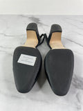 CHANEL Black Textured Calfskin Glazed Goatskin Cap Toe CC Slingback Pumps Size 36