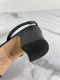 CHANEL Black Textured Calfskin Glazed Goatskin Cap Toe CC Slingback Pumps Size 36