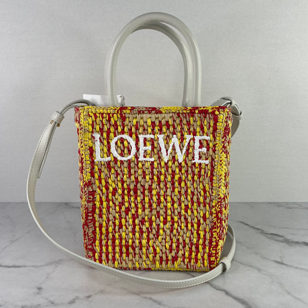 Loewe Multicolor/White Raffia Standard A5 Tote Crossbody/Shoulder Bag