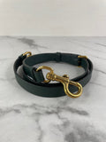 CHRISTIAN DIOR Dark Green (Vert Sapin) Grained Calfskin Saddle Bag with Strap