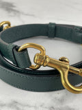 CHRISTIAN DIOR Dark Green (Vert Sapin) Grained Calfskin Saddle Bag with Strap