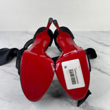 CHRISTIAN LOUBOUTIN Black Veau Velours Silk Bow Torrida Alta Platform 150 Sandals Size 39
