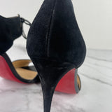 CHRISTIAN LOUBOUTIN Black Patent/Suede Mayerling 100 Sandals Size 39.5