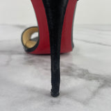 CHRISTIAN LOUBOUTIN Black Patent/Suede Mayerling 100 Sandals Size 39.5