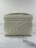 SAINT LAURENT Cream/Off White Small Loulou Matelassé Leather Crossbody/Shoulder Bag