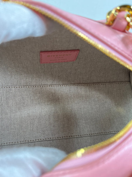 GIVENCHY Flamingo Pink Box Leather Mini Antigona East-West Crossbody/Shoulder Bag