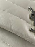 SAINT LAURENT Cream/Off White Small Loulou Matelassé Leather Crossbody/Shoulder Bag