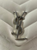 SAINT LAURENT Cream/Off White Small Loulou Matelassé Leather Crossbody/Shoulder Bag