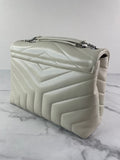 SAINT LAURENT Cream/Off White Small Loulou Matelassé Leather Crossbody/Shoulder Bag