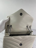 SAINT LAURENT Cream/Off White Small Loulou Matelassé Leather Crossbody/Shoulder Bag