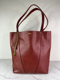 Chloé Burgundy Red Medium Spin Leather Tote Shoulder Bag