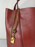 Chloé Burgundy Red Medium Spin Leather Tote Shoulder Bag
