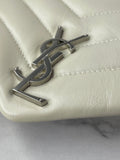 SAINT LAURENT Cream/Off White Small Loulou Matelassé Leather Crossbody/Shoulder Bag