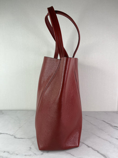 Chloé Burgundy Red Medium Spin Leather Tote Shoulder Bag