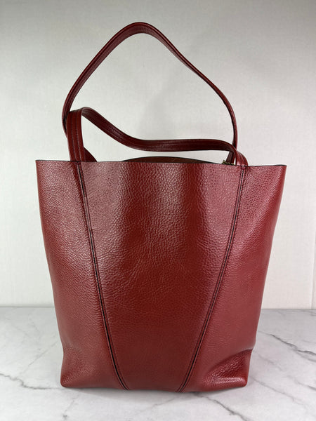 Chloé Burgundy Red Medium Spin Leather Tote Shoulder Bag