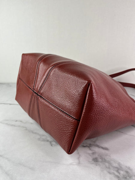Chloé Burgundy Red Medium Spin Leather Tote Shoulder Bag