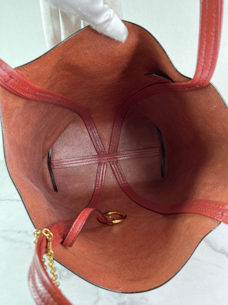 Chloé Burgundy Red Medium Spin Leather Tote Shoulder Bag