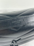 SAINT LAURENT Black Small Loulou Matelassé Leather Crossbody/Shoulder Bag