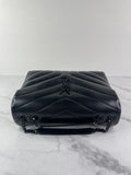 SAINT LAURENT Black Small Loulou Matelassé Leather Crossbody/Shoulder Bag