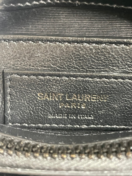 SAINT LAURENT Black Small Loulou Matelassé Leather Crossbody/Shoulder Bag