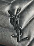 SAINT LAURENT Black Small Loulou Matelassé Leather Crossbody/Shoulder Bag