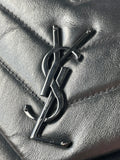 SAINT LAURENT Black Small Loulou Matelassé Leather Crossbody/Shoulder Bag