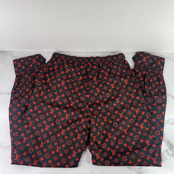 Louis Vuitton Women's Red/Black Monogram Jogging Pants Size 36
