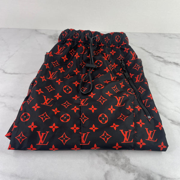 Louis Vuitton Women's Red/Black Monogram Jogging Pants Size 36