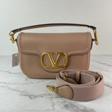 VALENTINO ROSE CANNELLE ALLTIME GRAINY CALFSKIN SHOULDER/CROSSBODY BAG