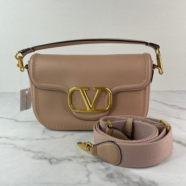 VALENTINO ROSE CANNELLE ALLTIME GRAINY CALFSKIN SHOULDER/CROSSBODY BAG