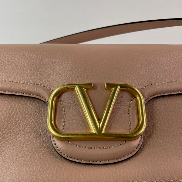 VALENTINO ROSE CANNELLE ALLTIME GRAINY CALFSKIN SHOULDER/CROSSBODY BAG