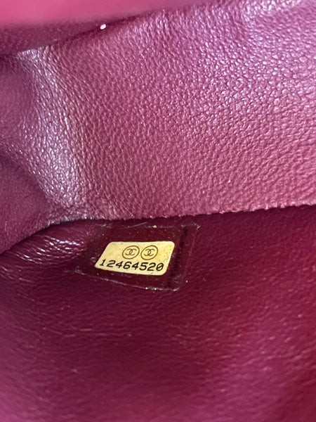 CHANEL Black Lambskin Quilted East West Flap Shoulder Bag