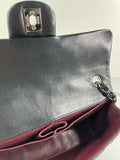 CHANEL Black Lambskin Quilted East West Flap Shoulder Bag