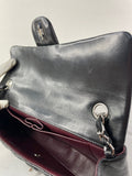 CHANEL Black Lambskin Quilted East West Flap Shoulder Bag