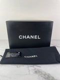CHANEL Black Lambskin Quilted East West Flap Shoulder Bag