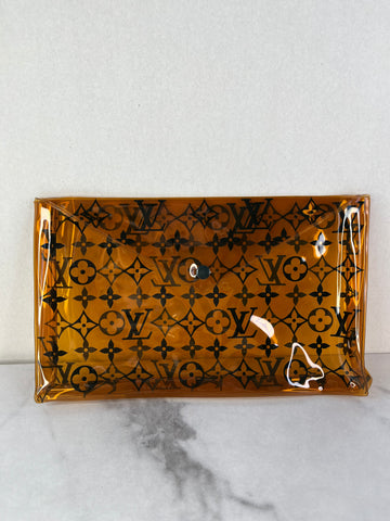 LOUIS VUITTON Orange/Black PVC Monogram Printed Envelope Pouch