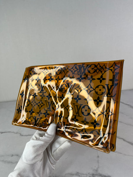 LOUIS VUITTON Orange/Black PVC Monogram Printed Envelope Pouch