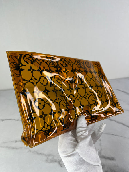 LOUIS VUITTON Orange/Black PVC Monogram Printed Envelope Pouch