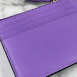 Valentino Purple Rockstud Leather Zip Card Case