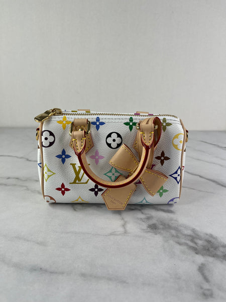 LOUIS VUITTON Multicolore Blanc LV x TM Nano Speedy